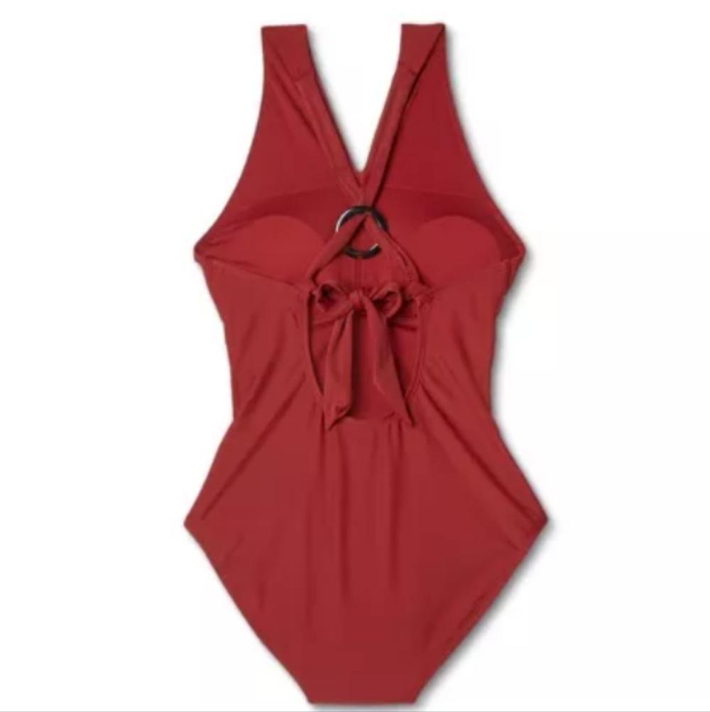 NEW Kona Sol's Burgundy Halter One-piece Swimsuit - Picture 2 of 5